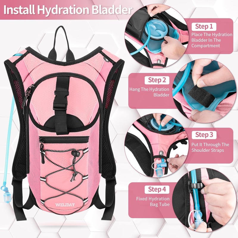 WELIDAY Hydration Backpack with 2L Water Bladder, Lightweight Hydro Pack for Cycling, Running, Hiking, Climbing - Image 4
